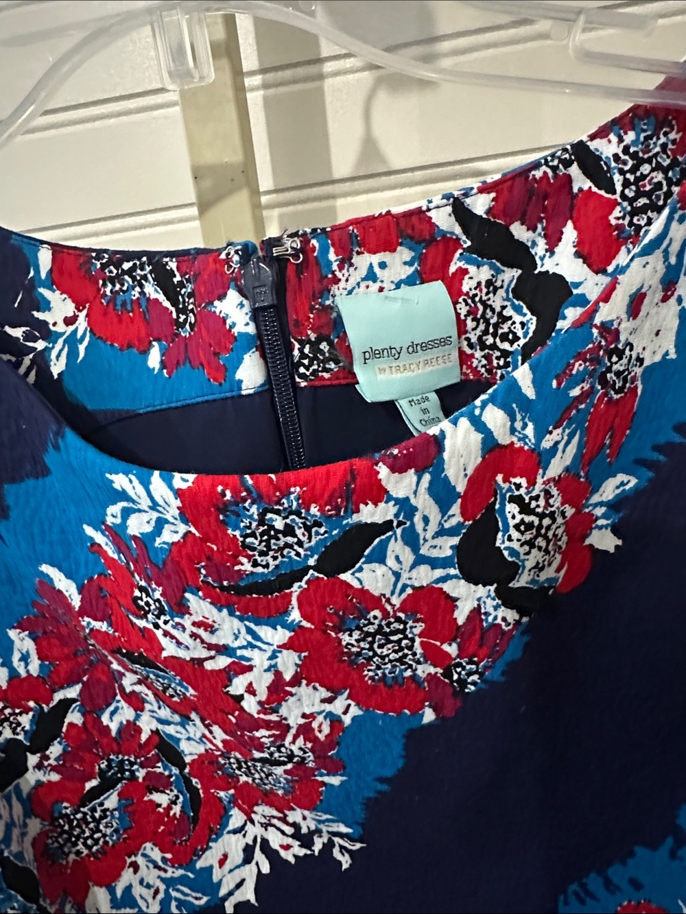 Plenty by Tracy Reese Floral Navy, Red & Teal Dress Size 10